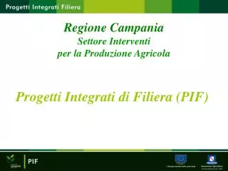 progetti integrati di filiera pif