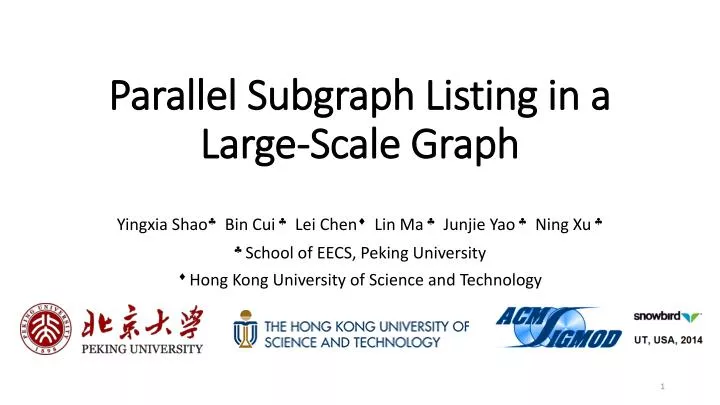 parallel subgraph listing in a large scale graph