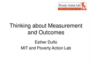 Thinking about Measurement and Outcomes