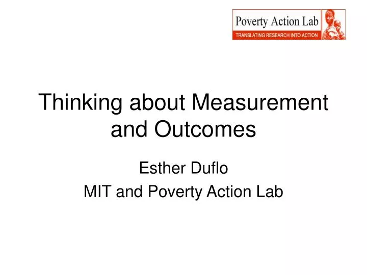 thinking about measurement and outcomes