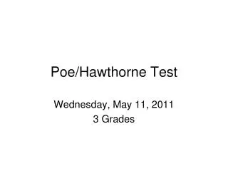 Poe/Hawthorne Test