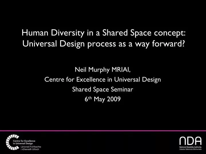 human diversity in a shared space concept universal design process as a way forward