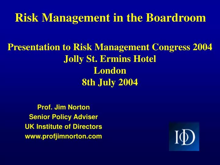 risk management in the boardroom