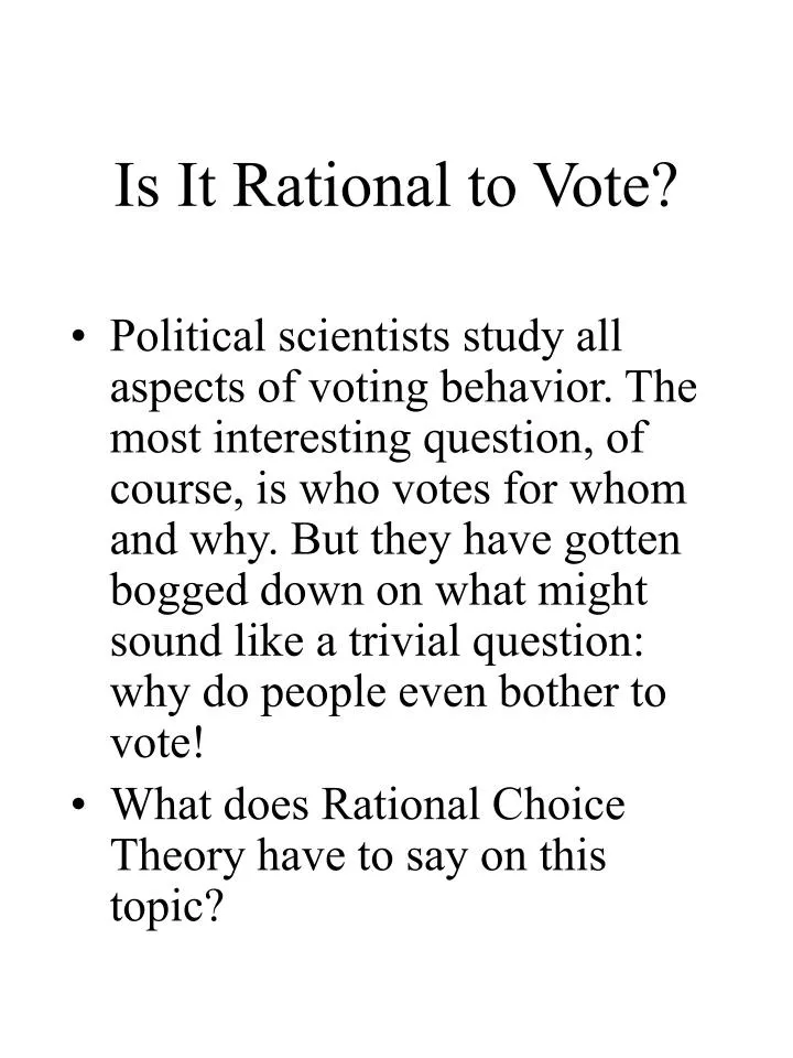 is it rational to vote