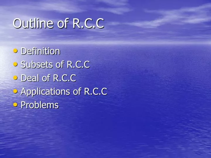 outline of r c c