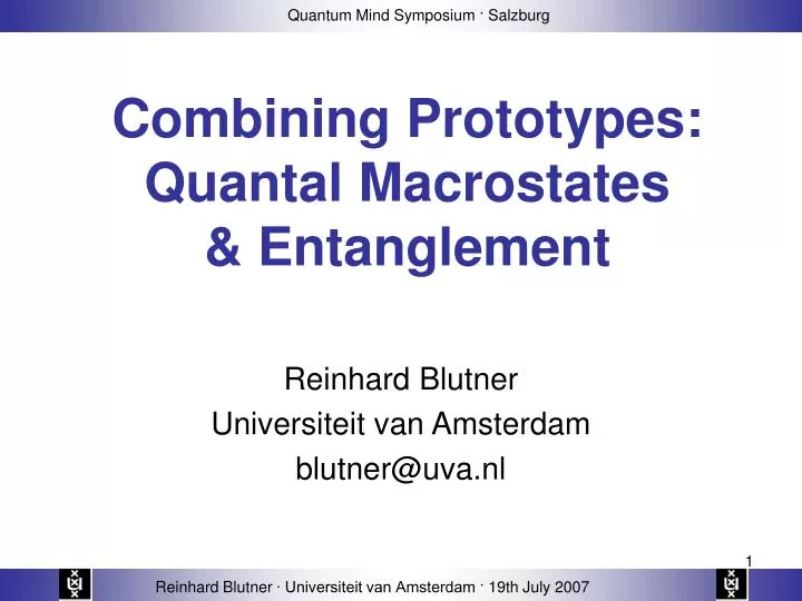 combining prototypes quantal macrostates entanglement