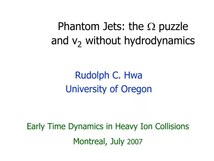 phantom jets the puzzle and v 2 without hydrodynamics