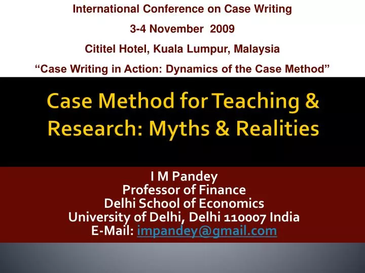 case method for teaching research myths realities