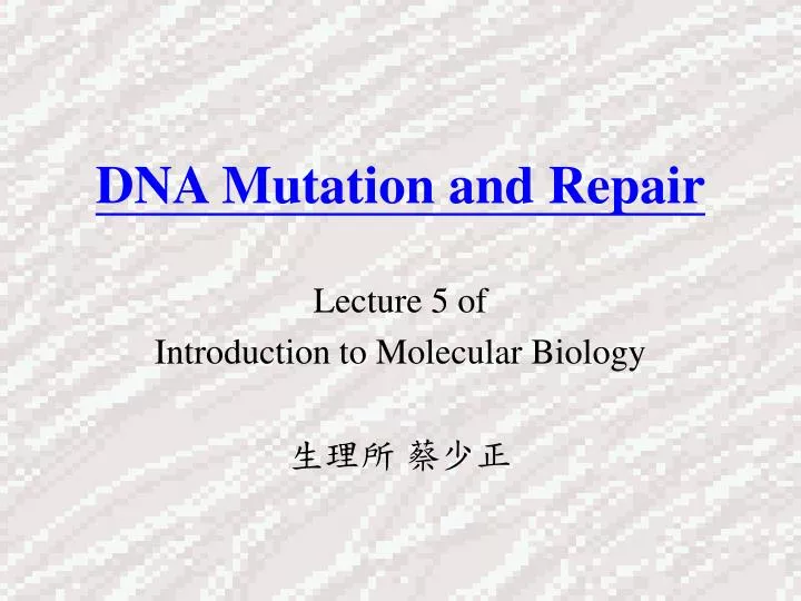 dna mutation and repair