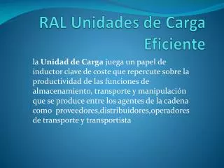 ral unidades de carga eficiente