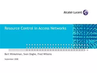 Resource Control in Access Networks