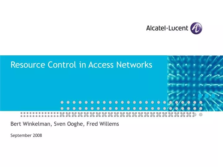 resource control in access networks