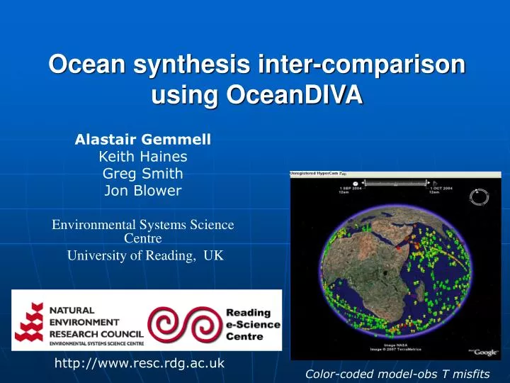 ocean synthesis inter comparison using oceandiva