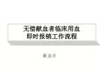 无偿献血者临床用血 即时报销工作流程 - slide 1