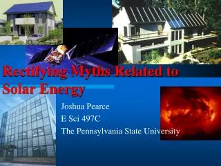 Rectifying Myths Related to Solar Energy