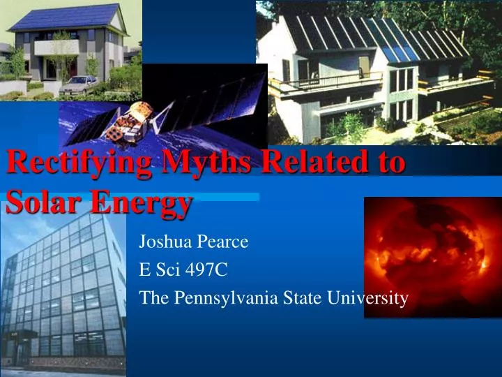 rectifying myths related to solar energy