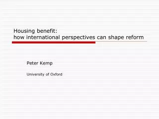 Housing benefit: how international perspectives can shape reform