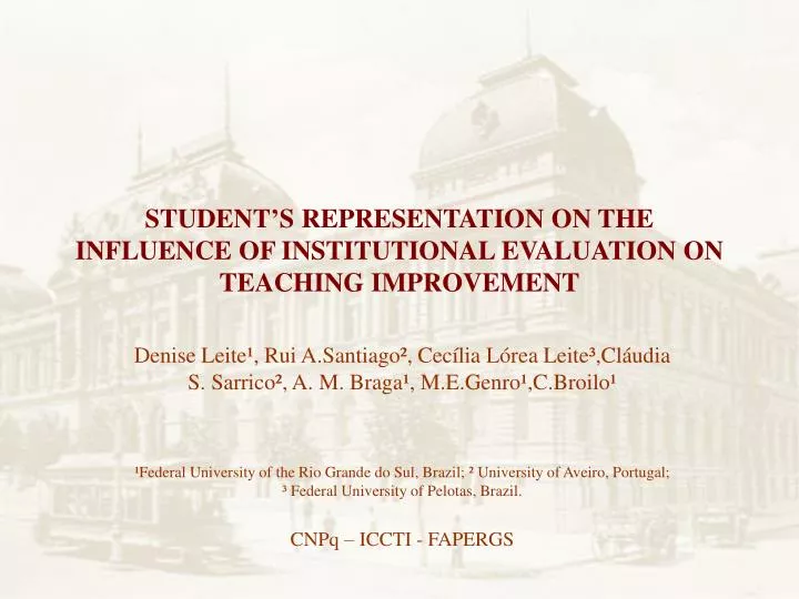 student s representation on the influence of institutional evaluation on teaching improvement