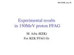 Experimental results in 150MeV proton FFAG - slide 1