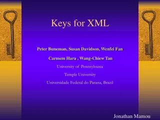 Keys for XML
