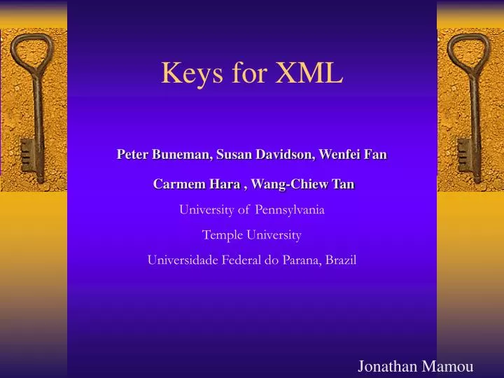 keys for xml