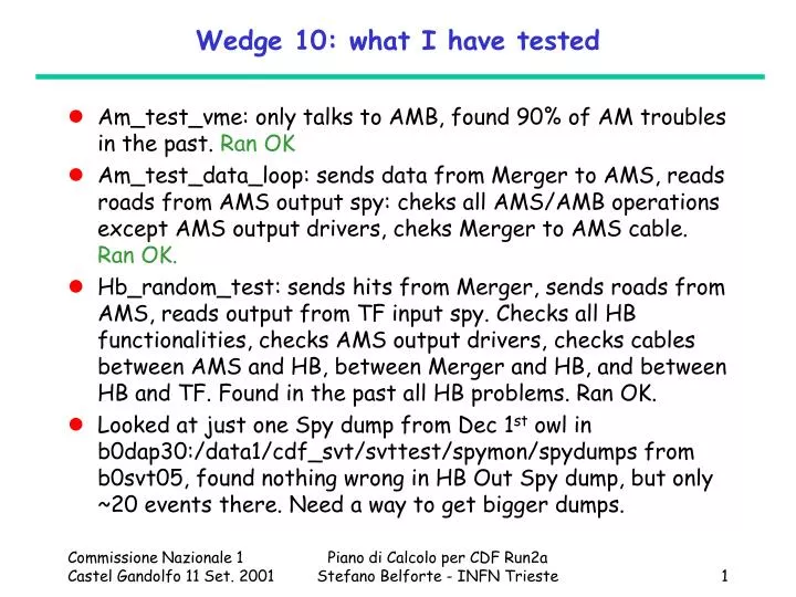 wedge 10 what i have tested