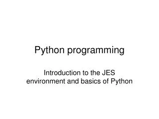 Python programming