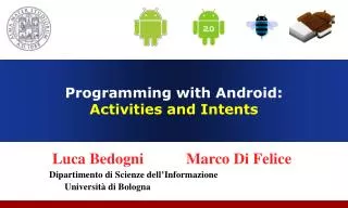 Programming with Android: Activities and Intents