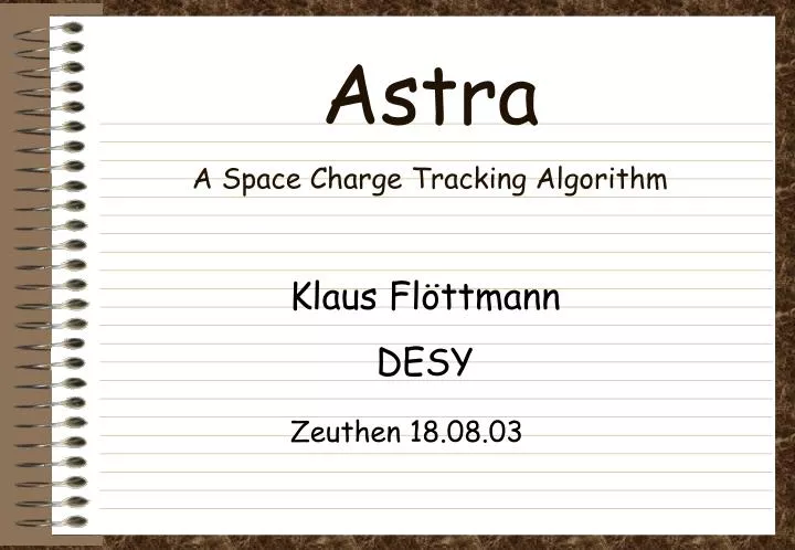 astra a space charge tracking algorithm