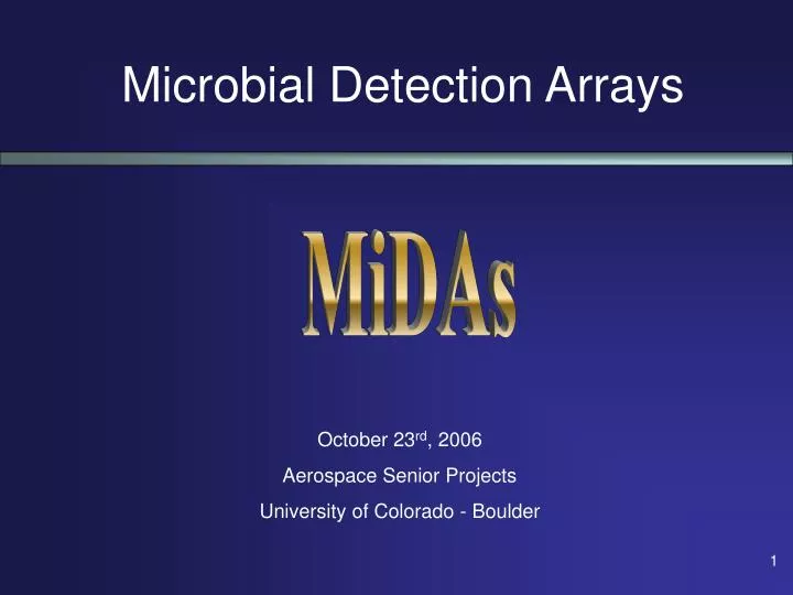 microbial detection arrays