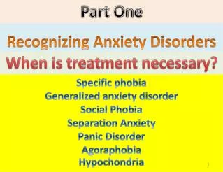 Recognizing Anxiety Disorders