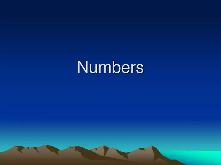 numbers