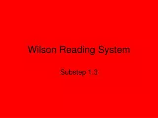 wilson reading system
