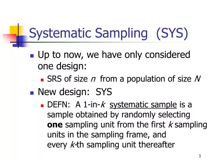 systematic sampling sys