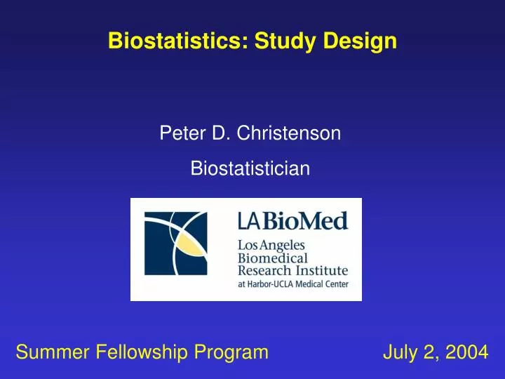 biostatistics study design