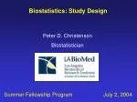 Biostatistics: Study Design