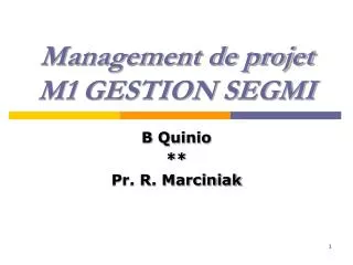 management de projet m1 gestion segmi
