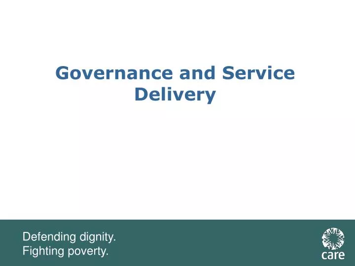 governance and service delivery