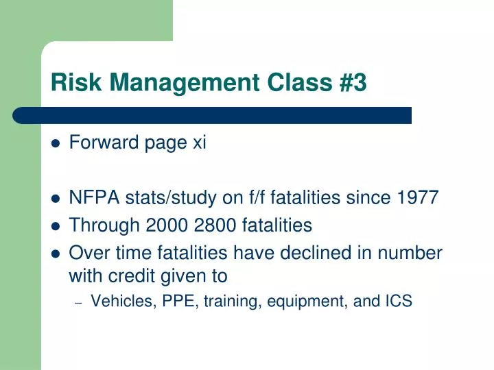 risk management class 3