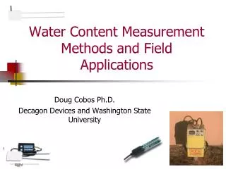 Water Content Measurement Methods and Field Applications