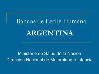 Bancos de Leche Humana ARGENTINA