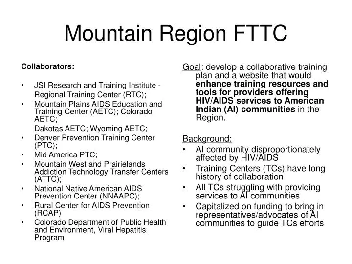 mountain region fttc
