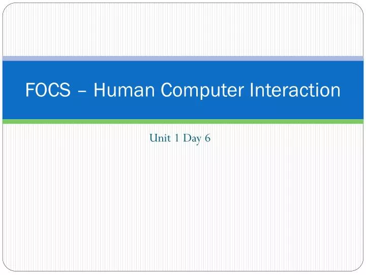 focs human computer interaction
