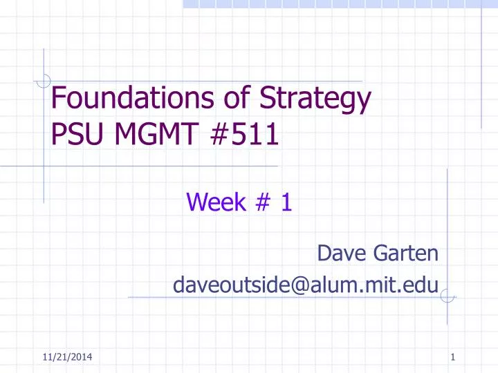 foundations of strategy psu mgmt 511
