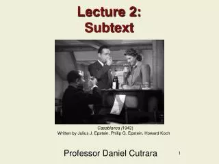 Lecture 2: Subtext