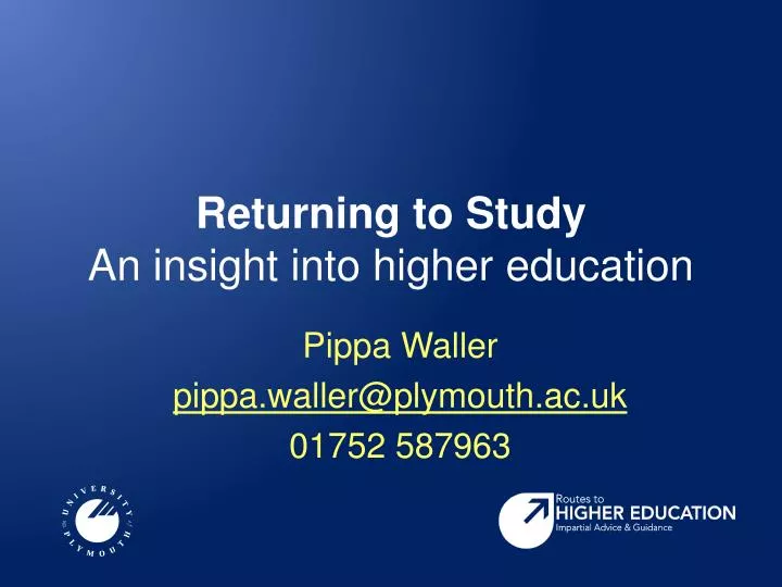 returning to study an insight into higher education