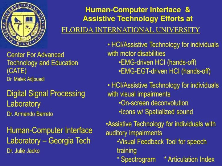 human computer interface assistive technology efforts at