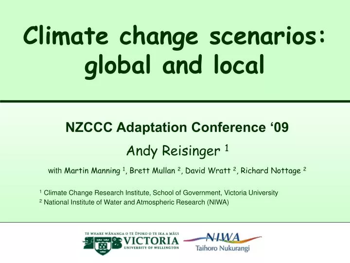 climate change scenarios global and local