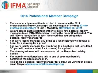 2014 Professional Member Campaign