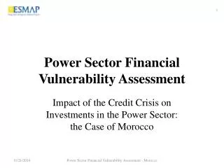 Power Sector Financial Vulnerability Assessment